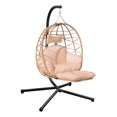 thumbnail image 3 of FKS LIFE Hanging Egg Chair with Stand and Leg Rest Indoor Outdoor Swing Egg Chair Hammock Chair Porch Balcony Garden Patio, 3 of 10