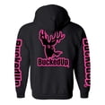 thumbnail image 2 of Pullover Hoodie - Black with Pink BuckedUp® Logo, 2 of 3