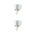thumbnail image 4 of Yuarrent Percha con forma de animal Color sólido Perchero lindo sin perforaciones Sombrero Gorra Gancho Perchero Oro Blanco Tipo 2 2Conjunto, 4 of 6