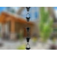 thumbnail image 3 of Rain Chains by JASINC 8.5 ft Lily Rain Chain Black, Water Diverter, JAS4001BLK, 3 of 5
