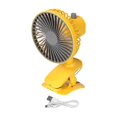 thumbnail image 3 of Ventilador con Clip para cochecito, ventilador de mesa de 3 velocidades recargable silencioso con rotación de 180  degree, pequeño ventilador de escritorio Amarillo Gloria  Ventilador de clip, 3 of 8