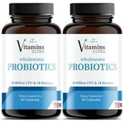 (2 Pack) Vitamins Ultra Wholesome Probiotics 51 Billion CFU and 18 Strains for Women Men