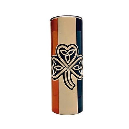 20 oz Celtic Trinity Knot & Shamrock Design Insulated, BPA Free, Double-Wall Stainless Steel Tumbler by Coffee Quips