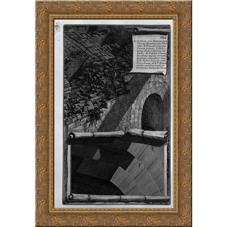 The mouth of the Cloaca Maxima 19x24 Gold Ornate Wood Framed Canvas Art by Piranesi, Giovanni Battista