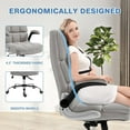 thumbnail image 5 of Executive Office Chair, Velvet Ergonomic Comfy Desk Chair, High Back Computer Chair with Adjustable Tilt Angle and Flip-up Arms (Grey, Without Footrest), 5 of 7