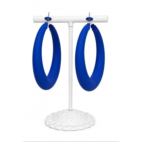 Bold Horizon Blue Hoop Earrings for Women – Lightweight Statement Fashion Jewelry