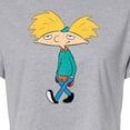 thumbnail image 3 of Hey Arnold! - Distressed Arnold - Juniors Cropped Cotton Blend T-Shirt, 3 of 5