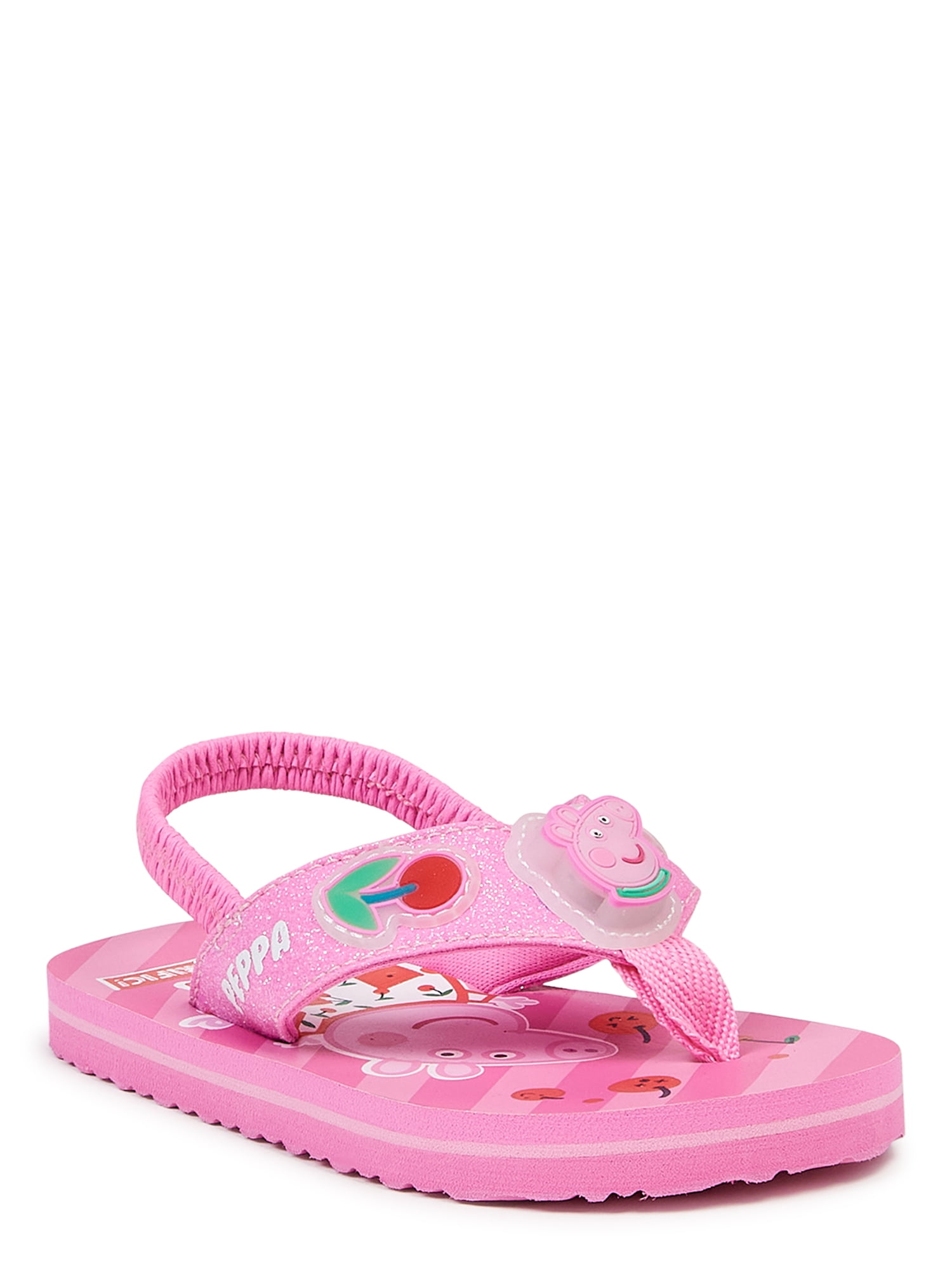 Wonder Nation Fur Slide Pink Sandals For Girls Size 2-3 UW 