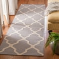thumbnail image 3 of SAFAVIEH Dhurrie Tabitha Geometric Moroccan Wool Area Rug, Dark Grey/Ivory, 6' x 6' Square, 3 of 9