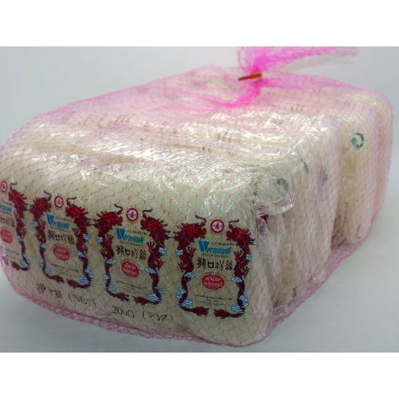 NineChef Bundle - Pagoda Lungkow Bean Thread Vermicelli (Glass Noodles) 9 X 200 gram Pink Net Pack 1 NineChef Brand Long Handle Spoon