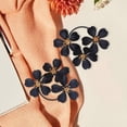 thumbnail image 4 of Pendientes de flores de camelia Pendientes de flores Pendientes de flores vintage de moda para Negro, 4 of 9