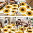 thumbnail image 6 of 4x6 Washable Area Rug, Yellow Sunflower Flower Non-Slip Rectangle Rug for Living Room Office, Black Background Abstract Vintage Floral Indoor Accent Floor Mat for Home Decor, 6 of 9