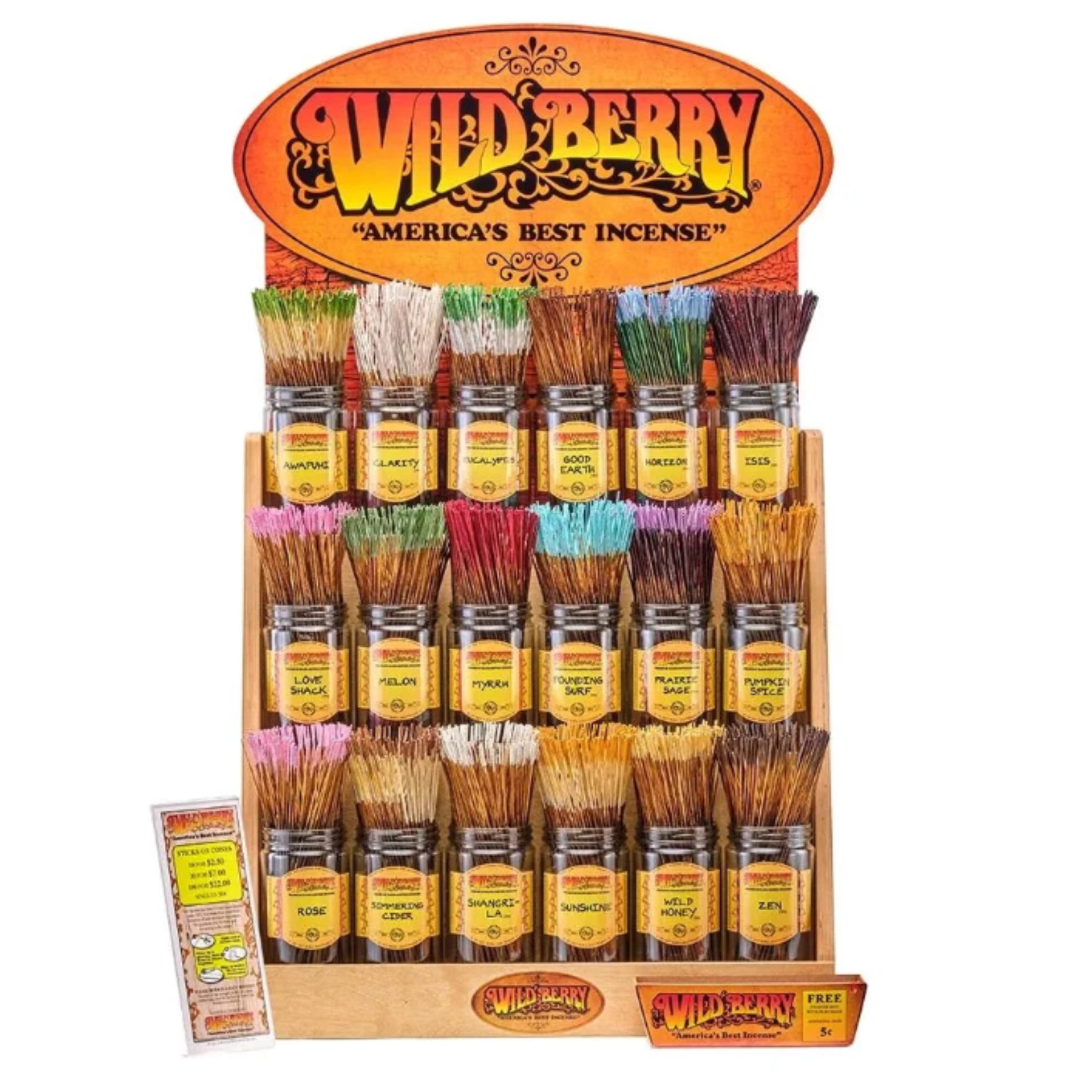 Full Sealed Bundle Wild Berry Traditional 11' Incense Stick - Glazed Pistachio - 100x Sticks