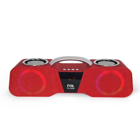 Bocina Fol Portatil Recargable Bluetooth Fs-s228 Rgb 20w Rojo