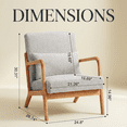 thumbnail image 6 of Lileigh Corduroy Upholstered Mid Century Modern Accent Chair with Wide Armrests and Pillow, Comfy Reading Armchair for Living Room, Bedroom, Guest Room (Beige+Light Oak Finish Frame), 6 of 7