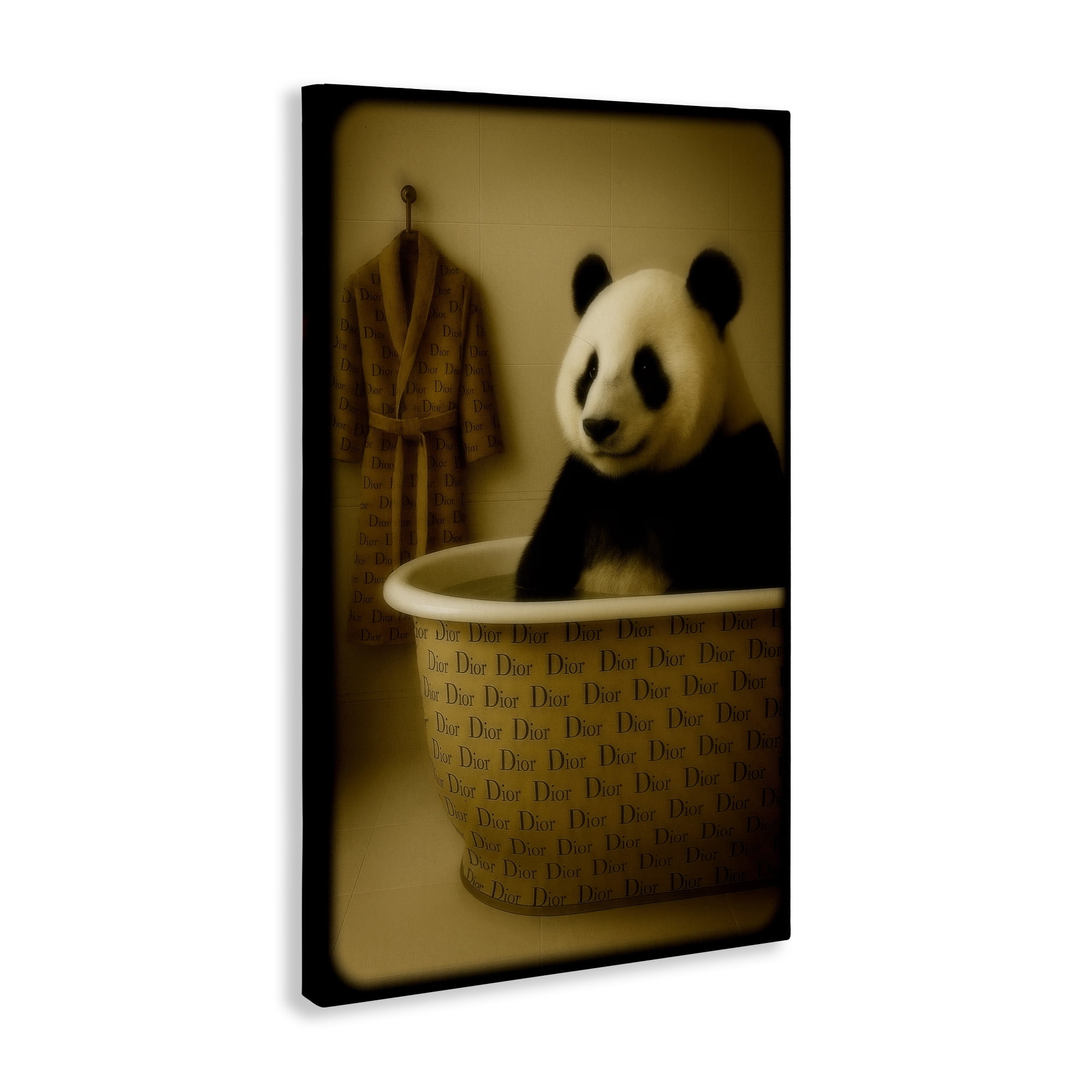 Stupell Industries Couture Panda in Luxury Tub Canvas Wall Art, design by Grotto Studios