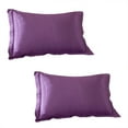 thumbnail image 2 of Oliegs Heated Blanket Solid Color Faux Silk Pillowcase Silk No Zipper Envelope Pillow Pillow Cover Chocolate, 2 of 5
