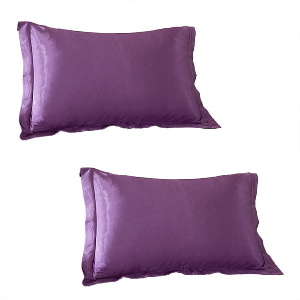 Color sólido de seda de imitación funda de almohada de seda sin cremallera funda de sobre