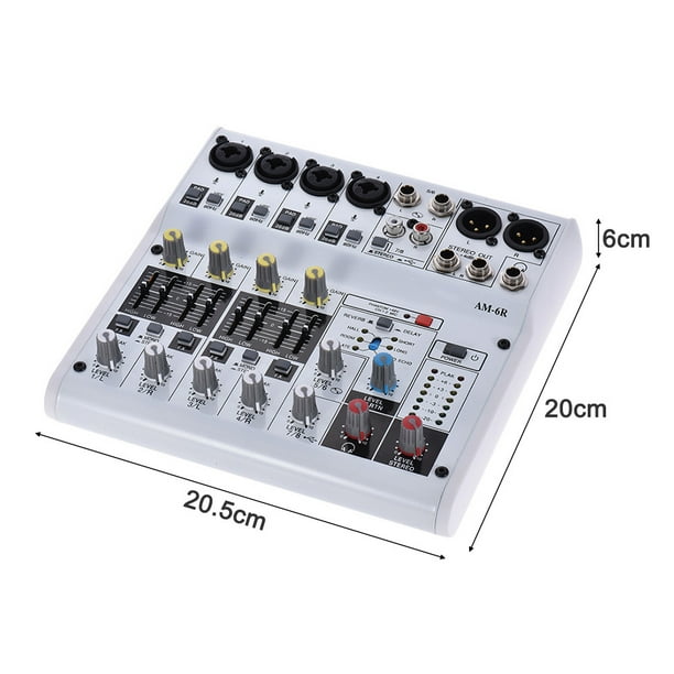 ammoon AM-6R 8チャンネル アナログミキサー USB装備 ammoon AM-6R Mezclador de Audio Digital de 8 Canales Consola de