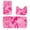 Pink, variant on Mixed Color Bath Mats 3 Set, Bathroom Rugs for 3 Pcs, Universal Soft Water Absorption Non Slip Thick Machine Washable Easy To Dry