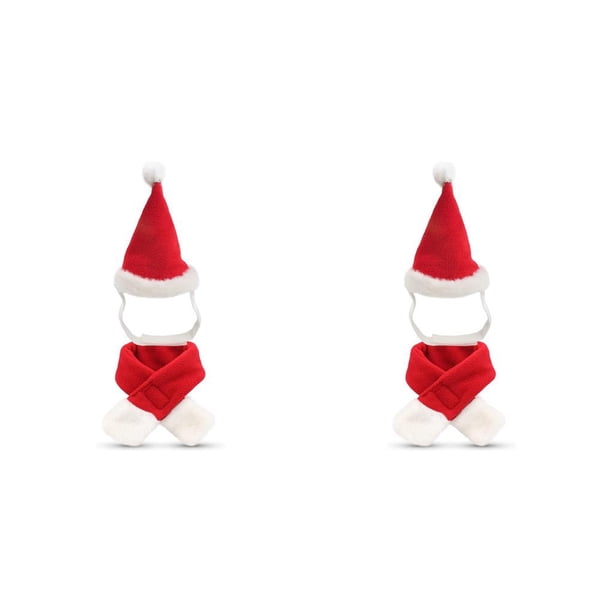 Greeniant Trajes de invierno de Navidad Ropa roja de tamaño mediano Kit de diadema Animales de compañía Conjunto de ropa Accesorios Mascotas No.01 2piezas