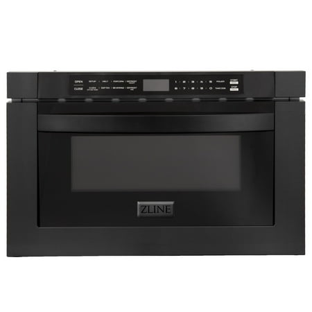 ZLINE - 24" 1.2 cu. ft. Built-in Microwave Drawer in Black Stainless Steel - Black