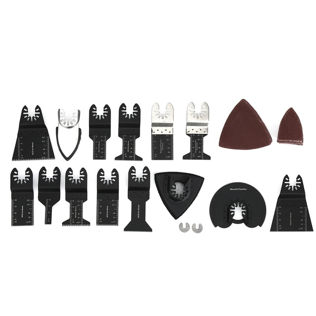 Kit de accesorios de hojas de sierra multiherramienta oscilantes de acero de alto carbono de 56 piezas, kit de hojas de sierra oscilantes de dientes de sierra ondulados para cortar madera, tubería de Amonsee NO