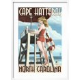 thumbnail image 2 of Art.com Cape Hatteras, North Carolina - Lifeguard Pinup Girl Art Print by Lantern Press, White Frame Wall Art, 21" x 29", 2 of 5