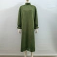 thumbnail image 7 of YueHuiYing Women's Solid Color Faux Suede Vintage-Style Loose-Fit Long-Sleeve Dress with Pockets and Fringe Detail, 7 of 7