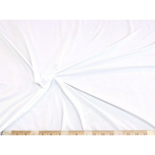 Discount Fabric Light Weight Polyester Spandex 4 Way Stretch White