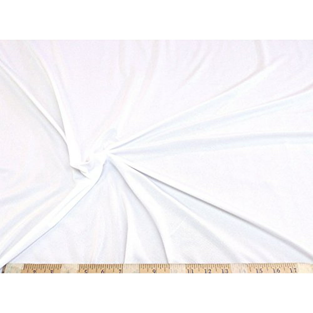 Discount Fabric Light Weight Polyester Spandex 4 Way Stretch White