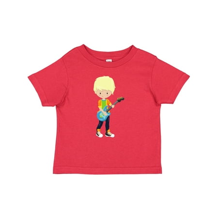 

Inktastic Rock Boy Blond Hair Boy Playing Guitar In Band Boys Baby T-Shirt