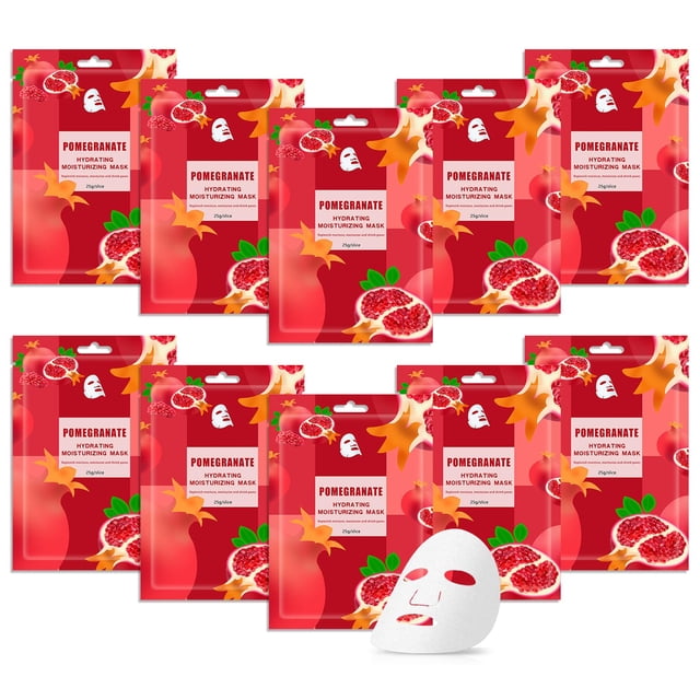 Paquete de 10 máscaras faciales variadas para el cuidado de la piel, máscaras faciales hidratantes a granel, juego de regalos para el cuidado de la piel para mujeres y hombres, máscara facial hidratan