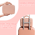 thumbnail image 4 of GARITIN Hard Shell Makeup Case, Travel Cosmetic Organizer with Dividers, Beauty Case with Luggage Strap, Pink, 4 of 5