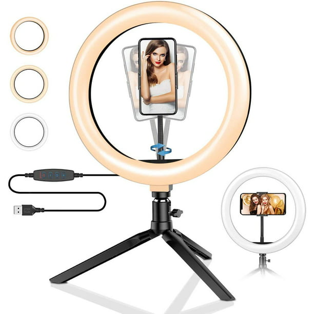 10 Led Ring Light Tabletop Selfie, Tabletop Ring Light Stand