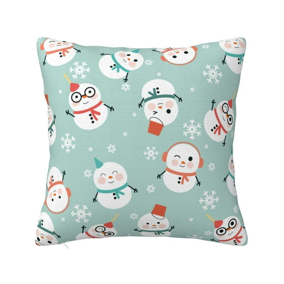 ZICANCN Decorative Throw Pillow Covers , Bed Snowman Couch Sofa Decorative Knit Pillow Covers for Living Room Farmhouse 18"x18"