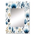 thumbnail image 2 of Designart "Simplified Blue Blooms" Floral Wall Mirror, Printed Blue Wall Mirror, Traditional Bathroom Wall Mirror, Decorative Floral Mirror - 24x32 Inch, 2 of 5