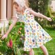 thumbnail image 5 of Vestido de Verano de Manga Corta Impresión de Verano de Niños Vestido de Manga Plisada de Doble Capa para Vestidos de Verano de 5-14 Años de Edad con Mangas Cortas, 5 of 7