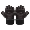 thumbnail image 1 of Guantes de medio dedo BOODUN de piel de ciervo con muñequera para entrenamiento deportivo y fitness (M), 1 of 11