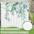 thumbnail image 6 of Shower Curtain, 72x72 Inch Polyester Green Eucalyptus Leaves Shower Curtain Set Watercolor Leaves on The Top Nature Fabric Bathroom Decor with 12 Hooks, 6 of 6