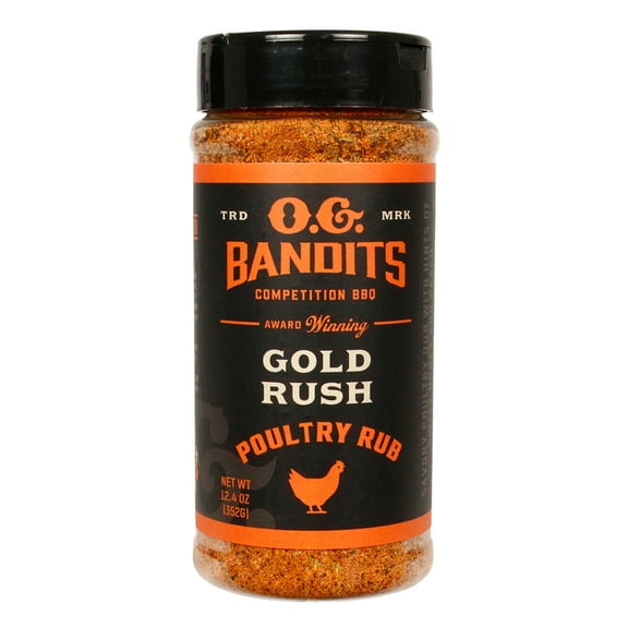 O.G. Bandits Gold Rush Poultry Rub Seasoning Sweet Honey and Peach 12.4 Ounce