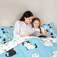 thumbnail image 4 of Castle Fairy Animal Cats Twin Bedding Sets,Black Blue White Bedding Comforter Set, 4 of 8