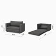 thumbnail image 6 of A&D Home Afton Faux Linen Loveseat, 2 Person Compact Sleeper Sofa Bed, Dark Gray, 6 of 7