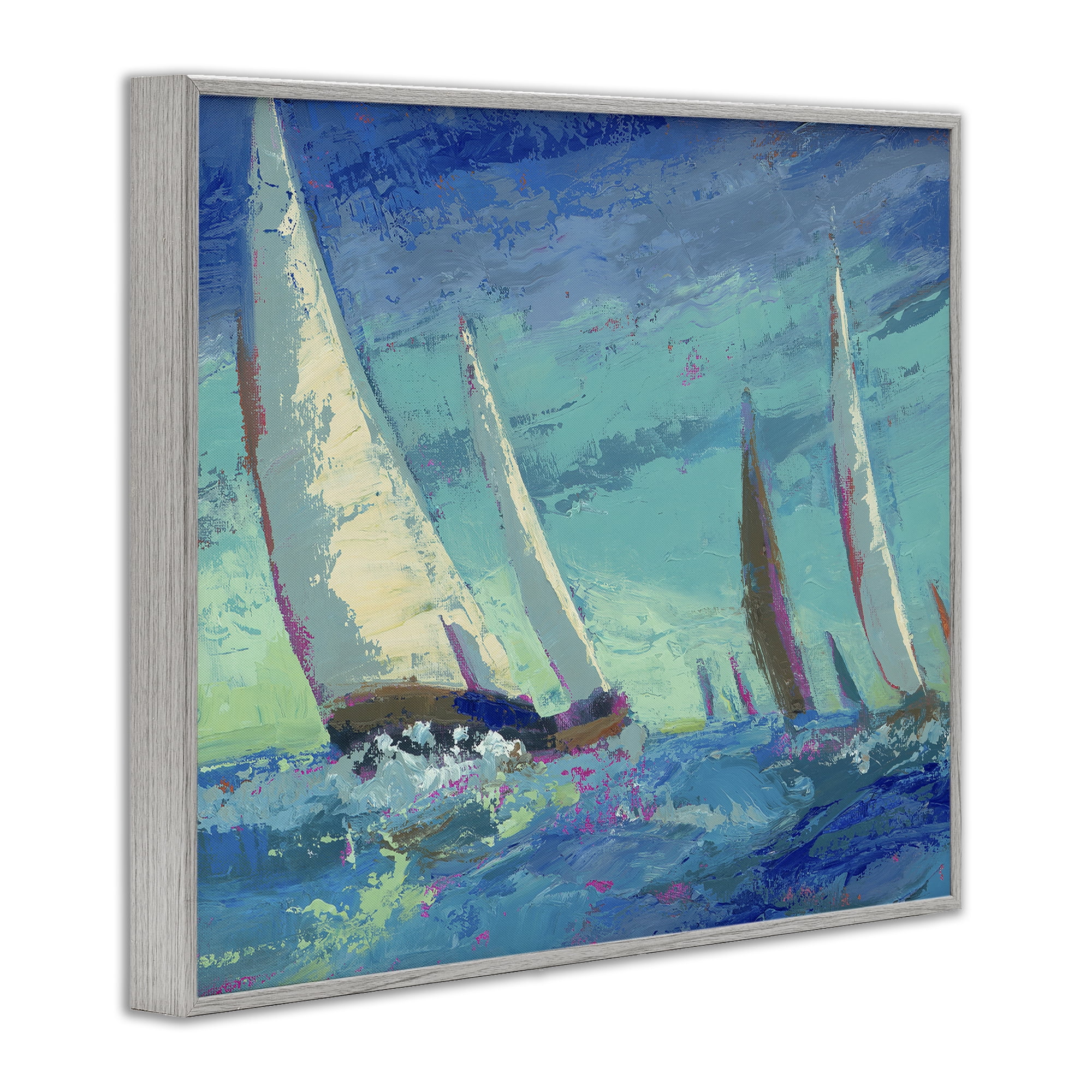 Stupell Industries Abstract Expression Regatta Gray Framed Giclee Art, design by Beth A. Forst