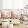 thumbnail image 4 of Valentine''s Day Heart Flowers Pillow Covers 16x16 Inch Pink Floral Love Heart Throw Pillows Soft Durable Cushion Covers Anniversary Wedding Mother''s Day Pillow Cases for Bed Sofa Decor Set of 2, 4 of 6