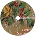 thumbnail image 1 of FMSHPON Vintage Christmas Holly Xmas Christmas Tree Skirt Stand Mat for Holiday Party Decoration Indoor Outdoor 48 inches, 1 of 6