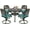 Ocean Blue, variant on MEETWARM 5-Piece Outdoor Patio Dining Set, All-Weather Cast Aluminum Patio Conversation Set with 4 Cushions Swivel Rocker Chairs for Backyard Garden Deck and 38.5" Round Table, Ocean Blue