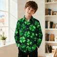 thumbnail image 5 of KyCheLot Boys St Patrick's Day Shirt Printed Button down Shirts Casual Long Sleeve Blouse 3-16 Years, 5 of 7