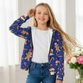 thumbnail image 4 of FUIALDOLG Zip Up Hoodie for Girls Kids Cartoon Gingerbread Man Print Oversized Long Sleeve Sweatshirt Jacket with Pockets Winter Warm Clother 14-16 Years, 4 of 6