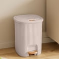 thumbnail image 2 of HBBKVI 2.2 Gallon Step-On Trash Can, Plastic Trash Can for Kitchen Bathroom Living Room, Gray, 2 of 6